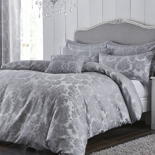 Catherine Lansfield Damask Jacquard Duvet Cover Set With Pillowcases